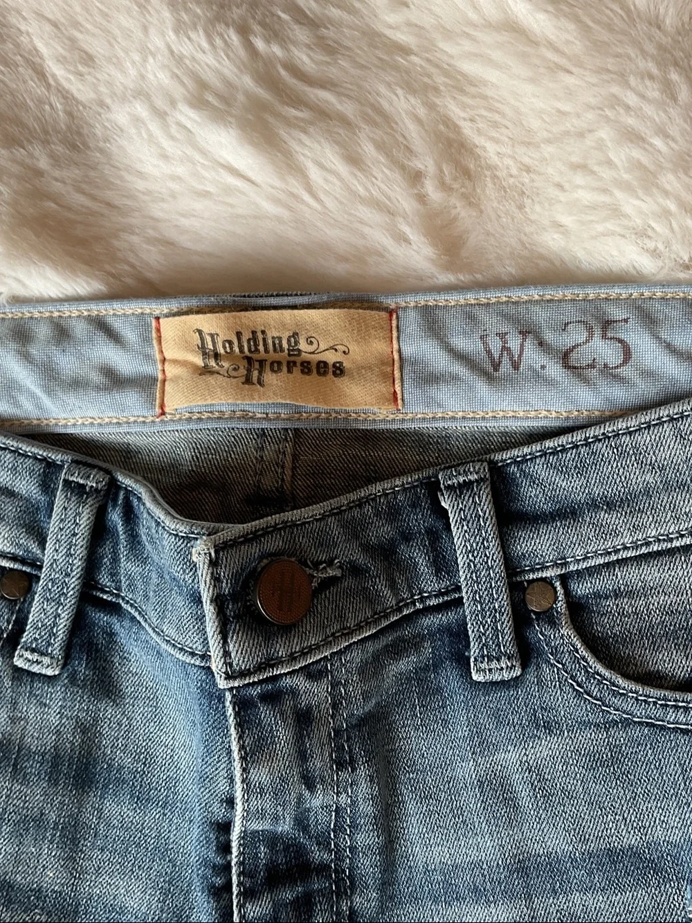 Anthropologie Holding Horses Light Wash Denim Shorts - Picture 2 of 9